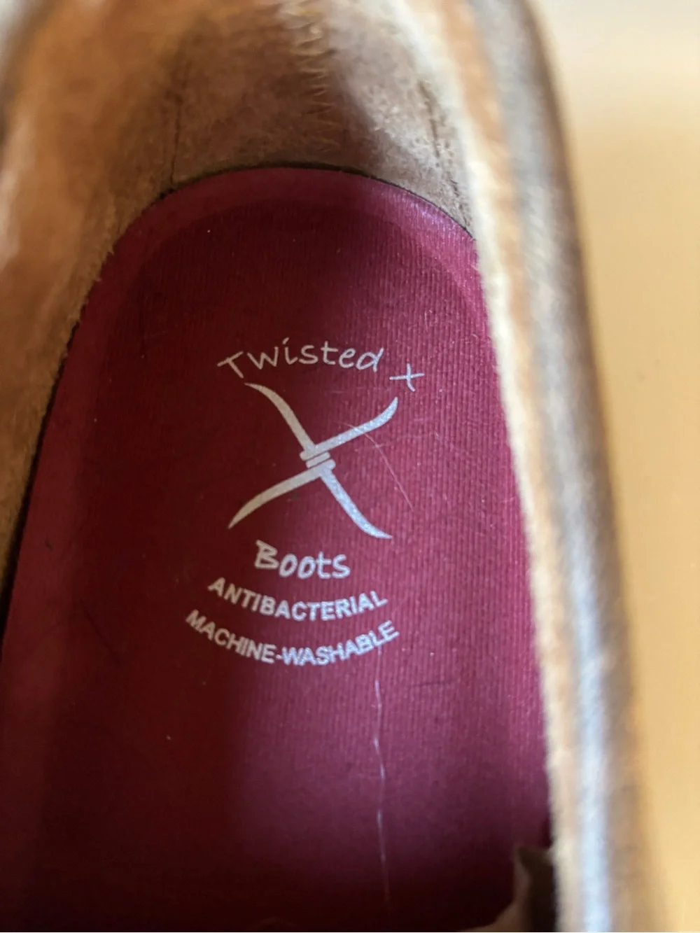 Twisted X Tan Brown Leather Moc Toe Lace-Up Flats